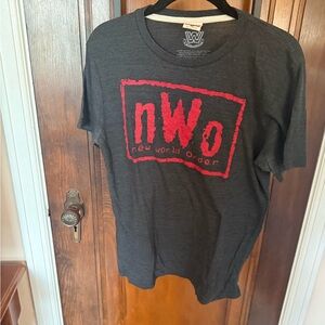 HOMAGE Black Short Sleeve Tee with Red nWo Graphic
